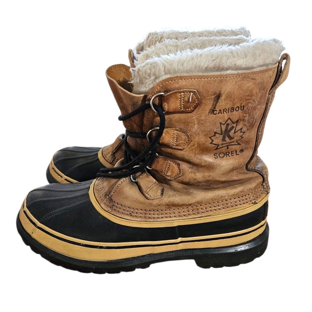 Vintage Sorel Caribou Snow Boots Men's US 10 Removable Wool Liner Canada Kaufman
